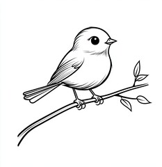 A Small Bird Perched on a Branch, Showcasing Delicate Features and a Serene Demeanor in Nature