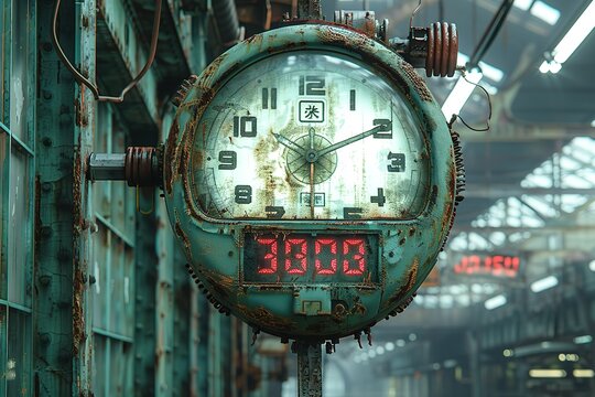 A clock with the numbers 3:00 on it