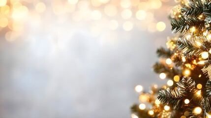 Festive Christmas Tree Lights & Bokeh Background
