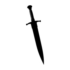 dagger silhouette vector black color silhouette solid white background 15