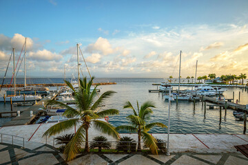 Samana, Dominican Republic - 31 August 2024: sunset view of marine