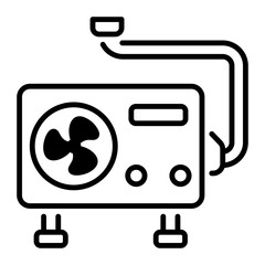 A line icon of heat pump 