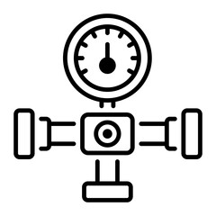 An outline style icon of pressure gauge 