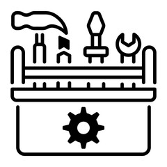 Toolbox icon in linear style 