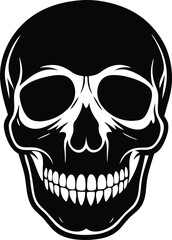 Fototapeta premium skull-vector-black-and-white-background.eps