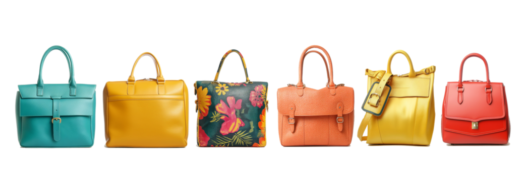 colorful bags isolated on white