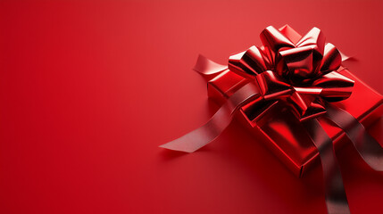 red gift box with ribbon