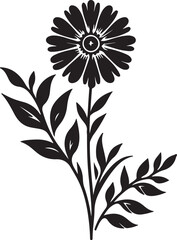 Classic flower silhouette vector style