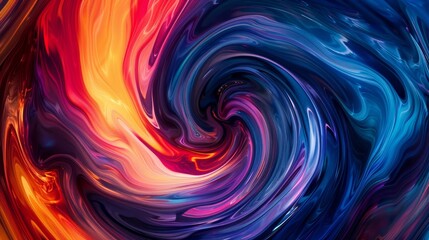 Obraz premium A high-quality AI-generated stock image of a dynamic abstract swirl pattern background with vivid colors, leaving space on the left for text. Ideal for design, creative projects, and visual content.