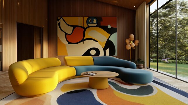 Interior designer presenting modern design concept furniture space materials. AI generated