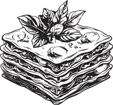 recommend clip art: Lasagna Silhouette Vector Illustration