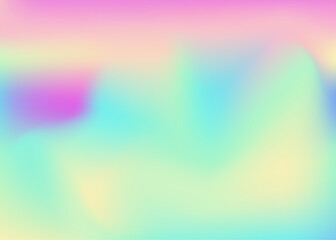 Obraz premium Hologram Texture. Neon Concept. Blue Pop Background. Retro Holography Invitation. Kawaii Light. Abstract Background. Pearlescent Gradient. Metalic Flyer. Purple Hologram Texture