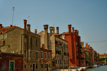 Fototapeta premium Venice and its canals, boats,sculptures and birds. 