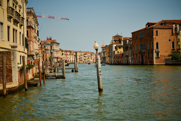 Venice and its canals, boats,sculptures and birds. 