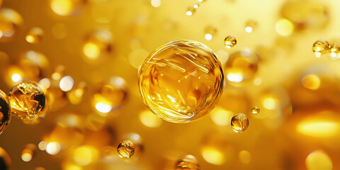 gold fluid drops background, ai generated.