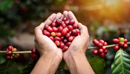 hands holding red berries