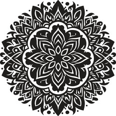 Simple mandala design silhouette vector style with white background