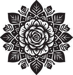 Simple mandala design silhouette vector style with white background