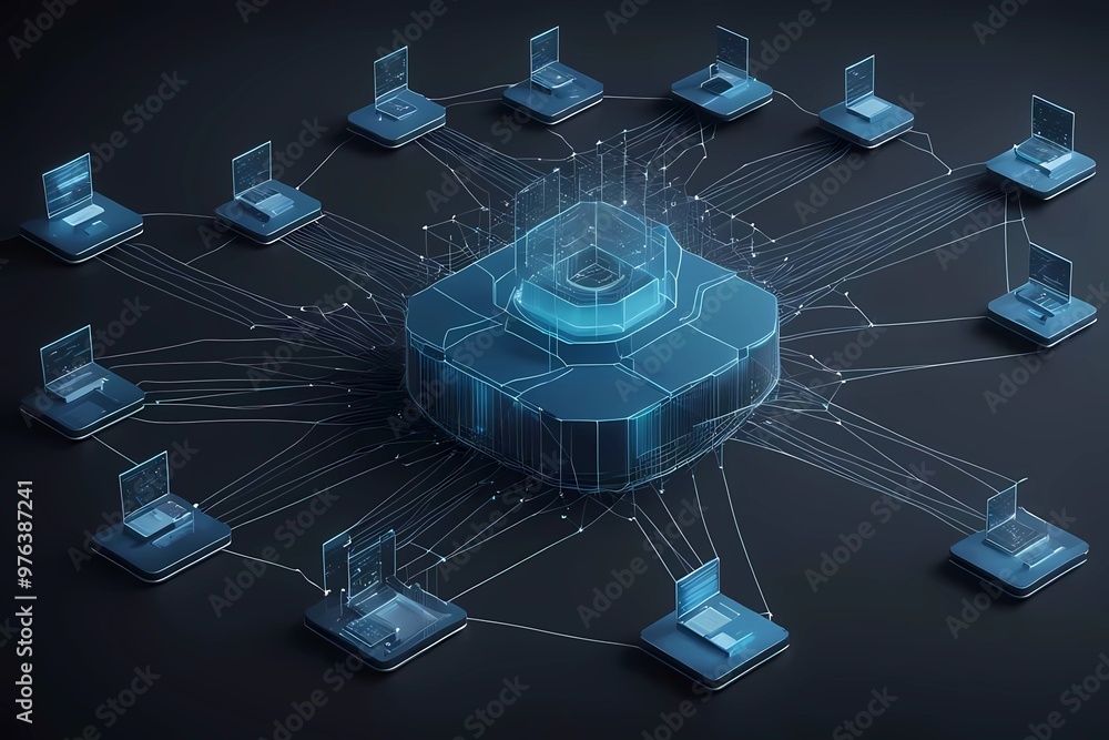 Aufkleber computer networks in cyberspace: technical connections, data security, and futuristic concepts of gl