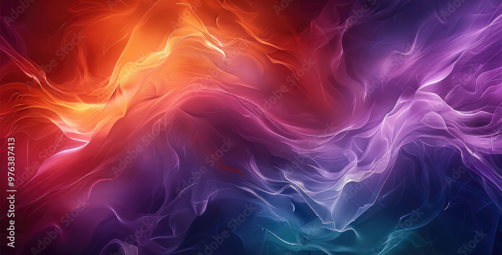 Aufkleber a dynamic and bold background filled with rich, saturated colors vivid purples, fiery reds, and elec