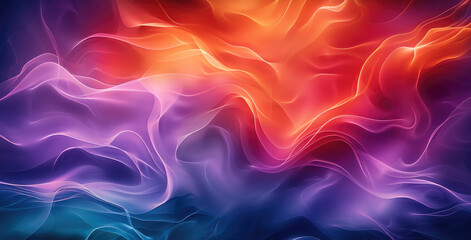 Fototapeta premium A dynamic and bold background filled with rich, saturated colors vivid purples, fiery reds, and electric greens blending in soft transitions. Generative AI.
