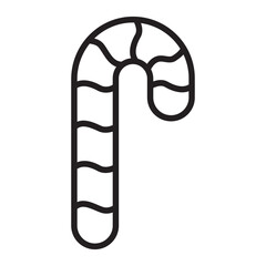 Christmas candy cane line icon