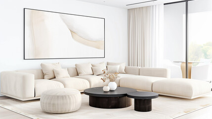 Modern living room with sleek furniture stylish interior design and elegant decor for contemporary home
