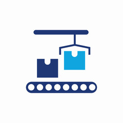 factory conveyor icon sign vector