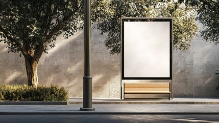 Billboard empty in night urban setting