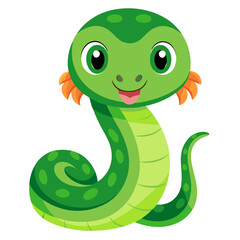 Fototapeta premium cute green snake 