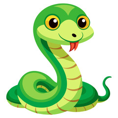 Fototapeta premium cute green snake 