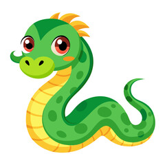 Fototapeta premium cute green snake 