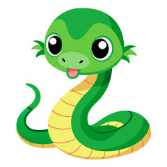 Fototapeta premium cute green snake 