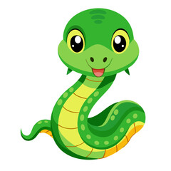 Fototapeta premium cute green snake 