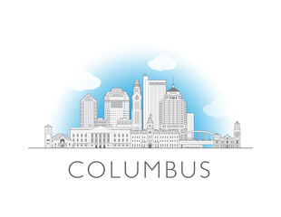 Columbus, Ohio skyline cityscape vector illustration