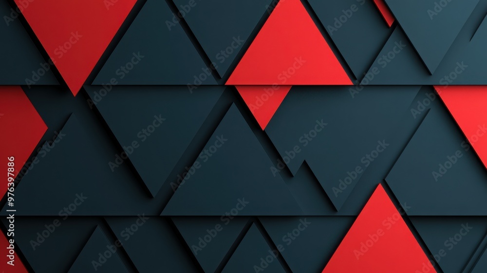 Poster vibrant red and black triangles create a striking and modern geometric pattern, perfect for backgrou