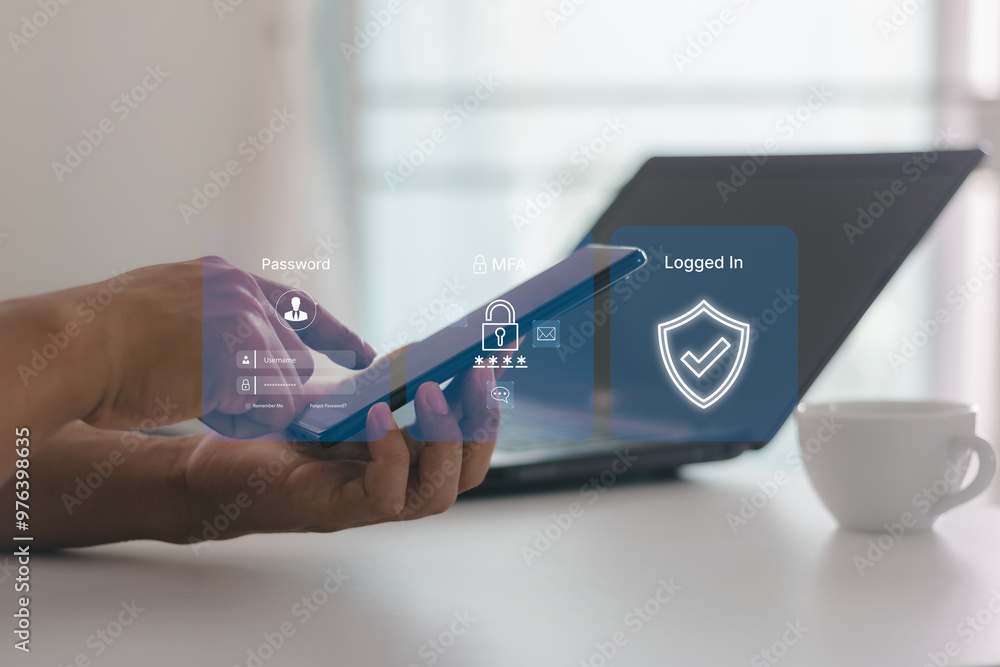 Leinwandbilder 2fa security, otp one time password, digit security code on mobile phone smartphone screen. multiple