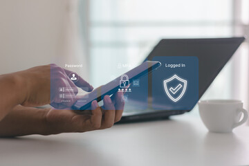 2FA security, OTP one time password, digit security code on mobile phone smartphone screen....