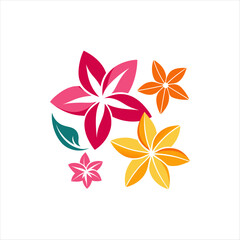 Obraz premium Bold Tropical Flower Silhouette Set for Exotic-Themed Designs, Wallpapers, and Fabric Prints