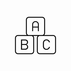 letter cubes toy icon sign vector