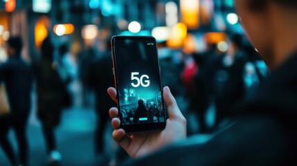 5G mobile internet - fast and secure wireless internet connection concept