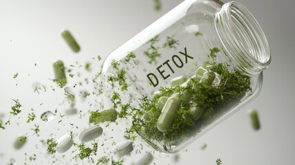 Obraz premium Gentle detox cleanse: gradual process of purifying body, mind, promoting overall wellness, fresh start, encouraging natural elimination of toxins for healthier, more balanced life
