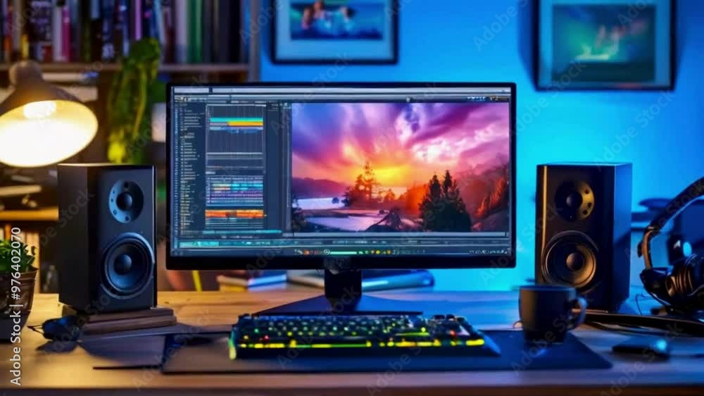 Poster computer monitor with mouse