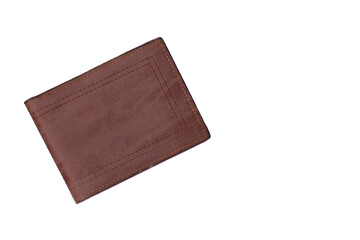 Brown wallet on white background.