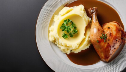 Roasted chicken leg & mash