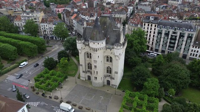 drone video Hal gate Brussels Belgium Europe