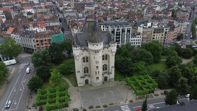 drone video Hal gate Brussels Belgium Europe
