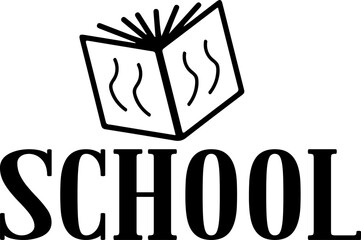 School typography clip art design on plain white transparent isolated background for card, shirt, hoodie, sweatshirt, apparel, tag, mug, icon, poster or badge