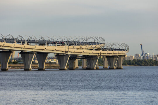 Russia. Saint-Petersburg. A fragment of the highway is the western high-speed diameter.