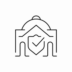bank check mark shield icon sign vector